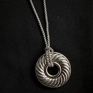 David Yurman disc doughnut cable box necklace
